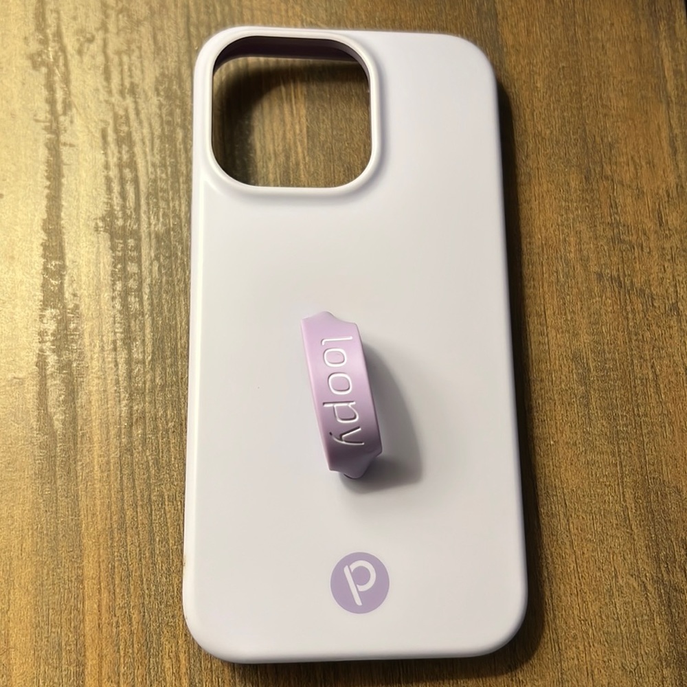 Loopy iPhone 13 Pro case in lilac matte with righty loop. Barely used!